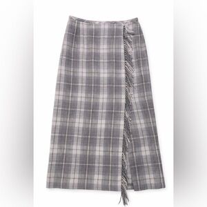 Norton McNaughton Charcoal Checkered Maxi Skirt